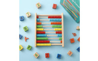 Safe and Sturdy 10-Row Abacus Sliding Beads Wooden Abacus Colorful Bead Counting Frame Printed Numbers