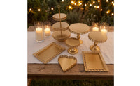 7 Pieces Dessert Table Display Tiered Three-Tier Stand Loop Handle Ornate Serving Pieces for Brides