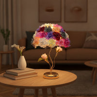 Dimmable Flower Lamp with USB Dimmer Decorative Rose Lamp Elegant for Bedroom, Nightstand, Vanity, Wedding