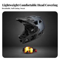 Shock Resistant Full-Face Mountain Bike Helmet Shock Absorption Full Face Bike Helmet Adjustable Fit Lightweight Design for BMX Riders, Trail Riding, Pump Track