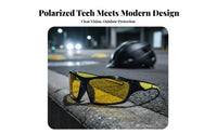Windproof Cycling Proceed Ggles Full-Coverage Cycling Glasses Polarized Sport Sunglasses Glare-Reducing for Men, Skiing, Hiking