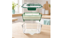 Produce Saver with Drain Tray Airtight Colander Bin with Insert Food Storage Container with Lid Dishwasher-Safe