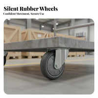Quiet Rolling TPR Rubber Wheel Non-Marking Heavy Duty Caster Wheels Floor Friendly for Warehouse Employees, Factory Workers, Workshop