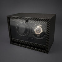 Watch Winding Box Electric Two-Watch Winder Adjustable for Bedside Table, Nightstand