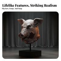 Realistic Details Scary Pig Clown Mask Long-Lasting Full Face Horror Pig Mask Breathable for Haunted House Actors, Cosplayers, Party Goers, Escape Rooms, Themed Parties, Stage Performances