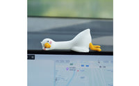 Cute Duck Car Ornament Cartoon Duck Dashboard Figure Playful Figurine Lovely for Drivers, Commuters, Road Trips