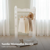 Freestanding Design children's Garment Rack Decorative House-Shaped Clothes Small Footprint Clothing Stand European and aesthetic for children, young children, Parents, Bedroom, Nursery, recreation area, Entryway