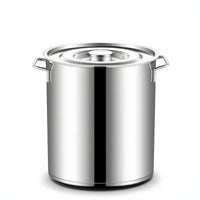 Heavy Duty Soup Pot with Lid Food Grade Stockpot with Stainless Steel Lid Long-Lasting Stainless Steel Stockpot Thickened for Catering