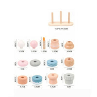 Wooden Dessert Stacker Pastel Colors Wooden Ice Cream Toy Imaginative Role Play Children's Activity
