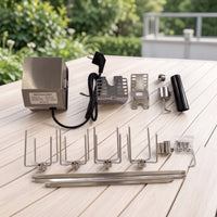 Electric Rotisserie Meat Fork Kit Stainless Steel Rotisserie Grill Kit Heavy Duty for Backyard Grilling, Cookout
