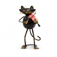 Metal Feline Figure Figurine Tabletop Cat Figurine Whimsical Ornaments for Desk