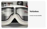 Retro Motorcycle Goggles Windproof Vintage Aviator Goggles Vintage Airman Helmet Visual Organs Wear Particulate Proof Riding
