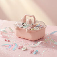 Cute Hair Accessories Organizer Compact Hair Accessory Organizer Large Capacity Storage Box with Transparent Lid Lightweight for Bedroom