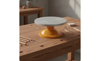 Pottery Turntable with Circular Grooves Guide Circles Rotating Work Surface Smooth Rotation Cake Decorating Turntable for Potters, Sculptors, Kitchen