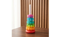 Rotate Rainbow Stacking Column Smooth-Edged Rotating Stacker Interlocking Stacking Toy with Spiral Post Textured for Toddlers, Babies, Playroom, Classroom