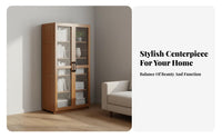 Large Capacity Bookshelf with Doors Easy Assembly Multi-Layer Storage Shelf Sturdy Construction Multi-Tier Display Cabinet Dust-Proof for Home Organizers, Homeowners, Collectors, Study Room, Bedroom, Kitchen
