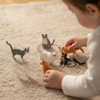 9 Pieces Miniature Cat Figurine Collectible Cat Figurine Compact Toy for Shelf Styling, Craft Scenes, Model Collections