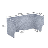 Three-Sided Desk Partition with Cutout Encompassing Desktop Privacy Panel Low-Height Acoustic Divider Foldable for Students