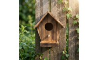 Birdhouse with Perch Wall-Mounted Wooden Birdhouse Natural for Birds