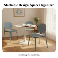 Stackable Design Molded Plastic Side Chair Ergonomic Backrest Molded Shell Chair Reinforced Construction Household Furniture Minimalist Design for Restaurant Owners, Families, Homeowners, Dining Room, Kitchen, Balcony, Bedroom