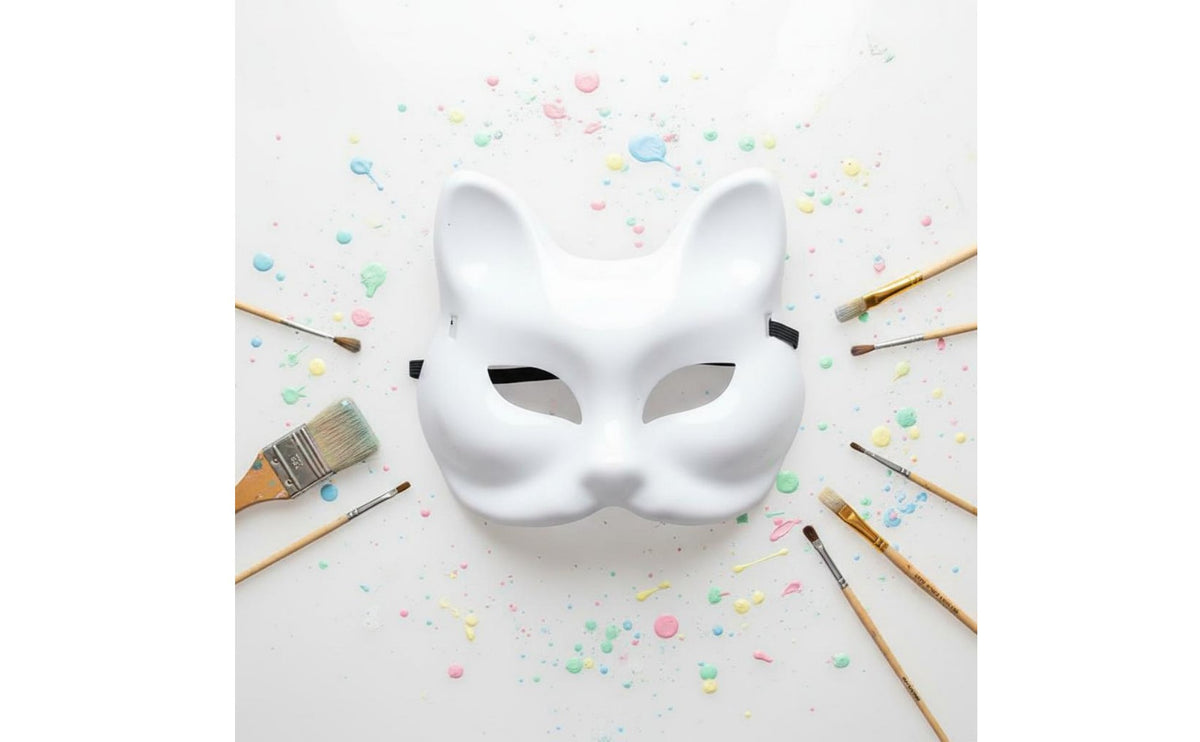 White Canine Mask Lightweight Blank Canine Mask Comfortable Fit for Art Projects