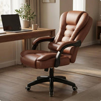 Reclining Office Chair Height-Adjustable Reclining Desk Chair Headrest for Computer