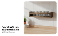 Puncheffortless Installation Wall-Mounted Seasoning Rack Space-Saving Wall-Mounted Seasoning Ledge Set Rustic Design Kitchen Organizer Easy Reach for Home Cooks, Cooking Enthusiasts, DIY Decorators, Pantry, Bathroom, Away Fromice, Living Room
