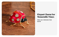 Rhinestone Spots Red Enamel Ladybug Box Collectible Ladybug Jewelry Box Gift Idea Keepsake Case Desktop Decoration