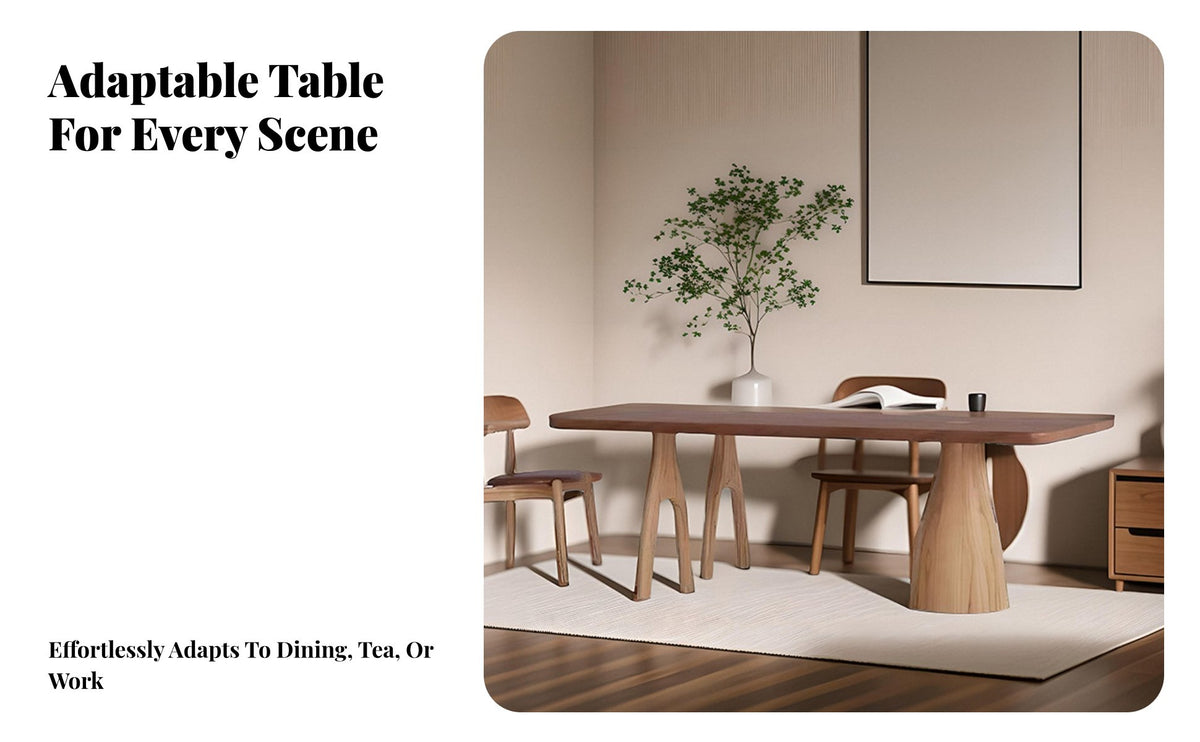 Rectangular Dining Table Rustic Minimalism design Double Workstation Vintage Look Indoor Furnishing for homeowners, telecommuting Workers, Living Room, Kitchen, Study