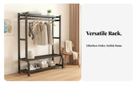 Mobile Design Rolling Clothing Rack Space Saving Rolling Clothes Rack Multi-Functional Portable Wardrobe on Wheels Easy Assembly for Students, Homeowners, Boutique Owners, Bedroom, Dorm Room, Apartment, Entryway