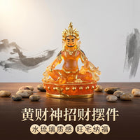Yellow Wealth God Statue Resin Craft New Chinese Style