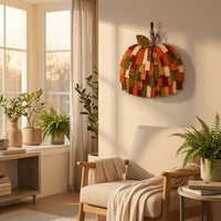 Pumpkin Door Hanger Rustic Patchwork Pumpkin Farmhouse Decorations for Entryway