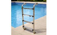 Rust Resistant 4 Step Pool Ladder Rustproof Stainless Steel Pool Ladder Low Maintenance Compact for Swimmers