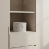 Woven Box with Lid Versatile Storage Box with Hinged Lid for Dressing Room, Home Organization