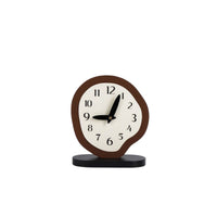 Silent Table Clock Quiet Clock with Oval Base Minimalist for Desk