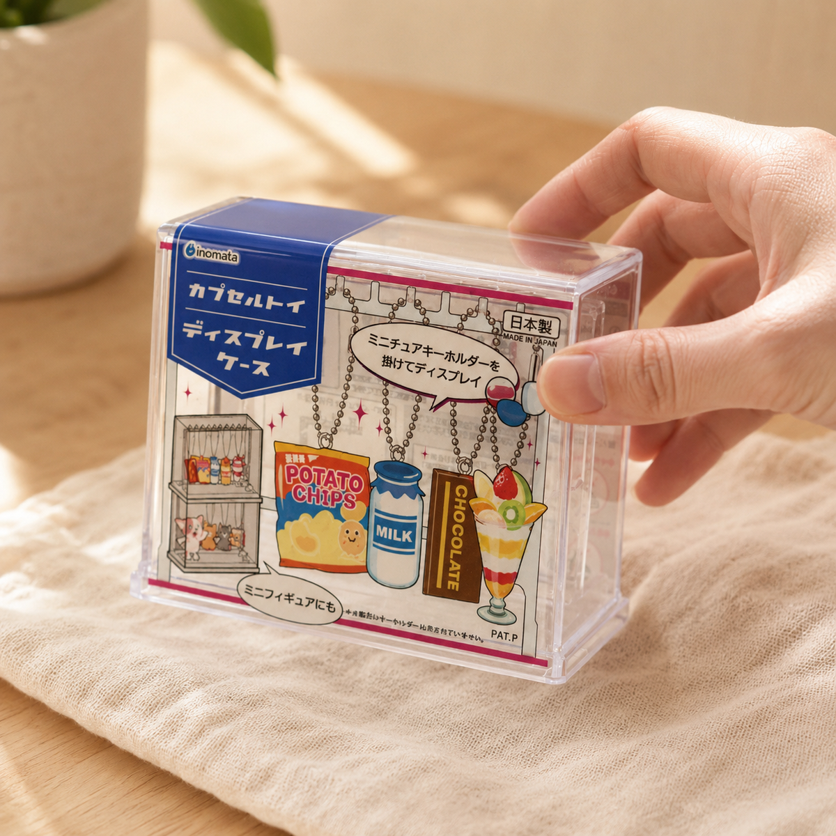 INOMATA Original Imported Badge Storage Box, Dustproof Display Case for Badges, Cards, and Anime Merchandise