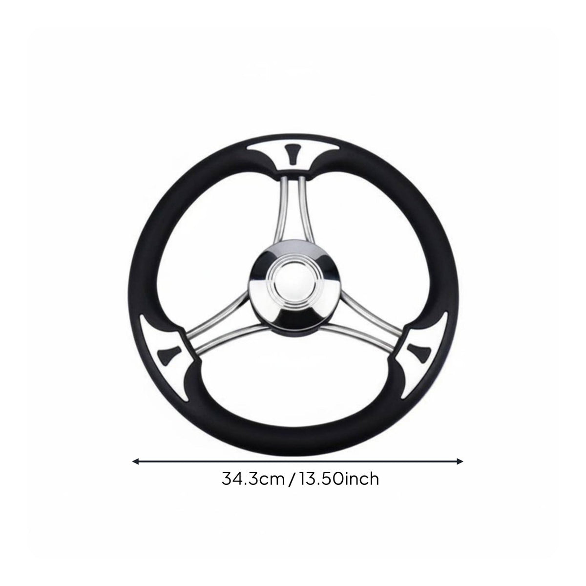Stainless Steel Marine Steering Wheel Three-Spoke Spoke Yacht Wheel Rust-Resistant for Pontoon