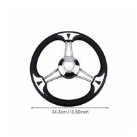 Stainless Steel Marine Steering Wheel Three-Spoke Spoke Yacht Wheel Rust-Resistant for Pontoon