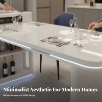 Extendable Kitchen Island Table Sintered Stone Top Multifunctional Storage Island Table Modern Minimalist Design for Homeowners, Adults