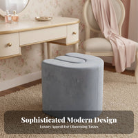 Italian Minimalist Aesthetic U-Shaped Vanity Stool Soft Padded Seat Accent Seating Creative Shape Ottoman Multi-Functional for Interior Designers, Homeowners, Adults, Living Room, Entryway, Bedroom, Cloakroom