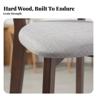 Nordic Aesthetic Wooden High-Back Stool Industrial Design Bar Seating With Backrest Counter-Height Chair Round Footrest for Cafe Owners, Homeowners, Adults, Coffee Shop, Restaurant, Reception Area, Dining Room