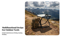 Foldable Portable Field Desk Chair Space-Saving Folding Chair with Writing Table Quick Fold Collapsible Stool with Desk Lightweight for Students, Soldiers, Hiking, Travel, Training Sessions, Fishing