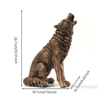 Howling Wolf Statue Rustic Wolf Figurine Animal for Office, Nature Lovers