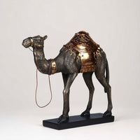 Camel Figurine on Base Bronze-Finish Camel Figurine Resin Decor for Home Stylists, Art Collectors, Living Room, Entryway, Bookshelf