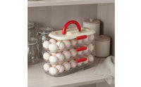 Rotating Egg Holder Organizer Multi Layer Stackable Egg Tray Handle Design Household Storage