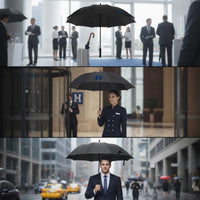 Windproof Umbrella with Auto Open Button Large Umbrella with Fiberglass Ribs Reinforced Resistant for Business Professionals, Commuters, Hotel