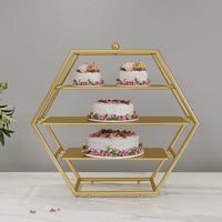 European Style Metal Iron Fruit and Dessert Display Stand, Gold