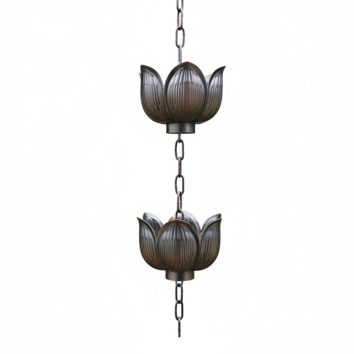 Rain Chain Weatherproof Lotus Cup Rain Chain Easy Installation for Courtyard
