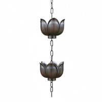 Rain Chain Weatherproof Lotus Cup Rain Chain Easy Installation for Courtyard
