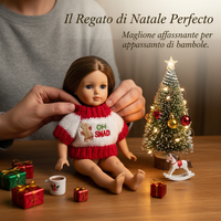 1/12 BJD Doll Christmas Embroidered Sweater Hat Set Plush Doll Pendant Accessory